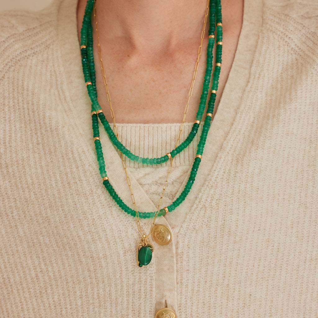 GREEN OMBRE GEM NECKLACE