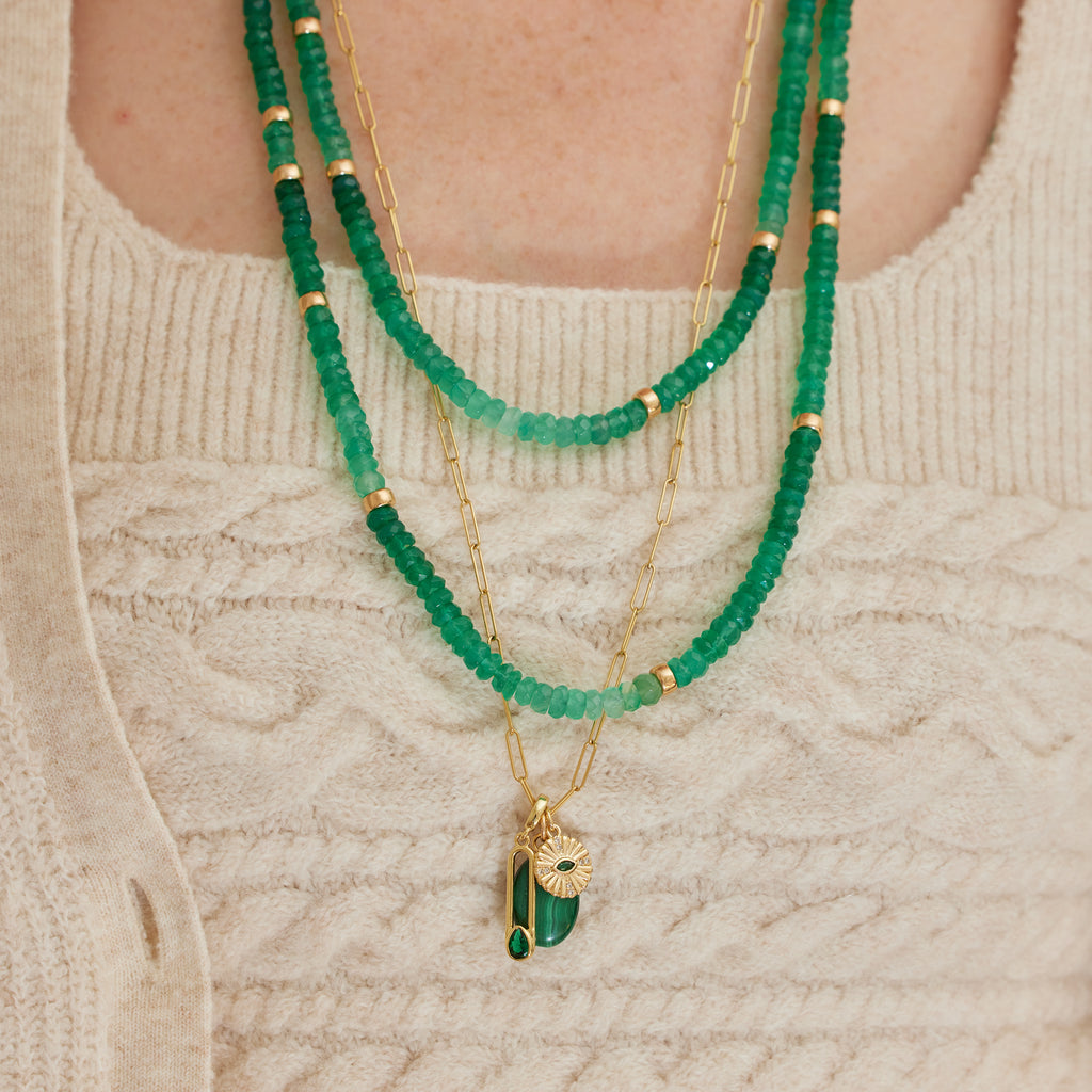 GREEN OMBRE GEM NECKLACE