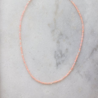 Pink Opal Mix and Matcha Necklace