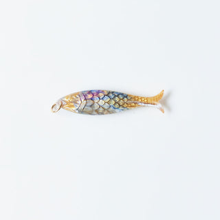 Blue Marble Fish Charm