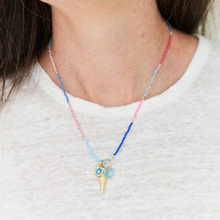 Pink and Blue Beach Necklace