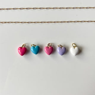 Mini Puff Heart Charm - In Color